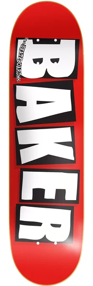 Baker Skateboard Deck Kids Brand Logo White Red/white 7.3