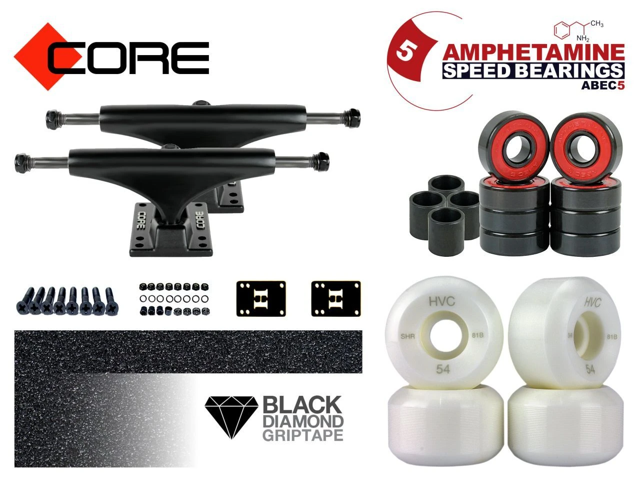 Skateboard Achsen Set-up Core Black 5.0 3 Skateboard Achsen Set-up Core Black 5.0