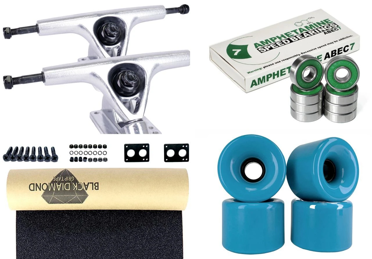 Impact Longboard Achsen Set 150mm Silver / Blue Wheels 70mm 3 Impact Longboard Achsen Set 150mm Silver / Blue Wheels 70mm