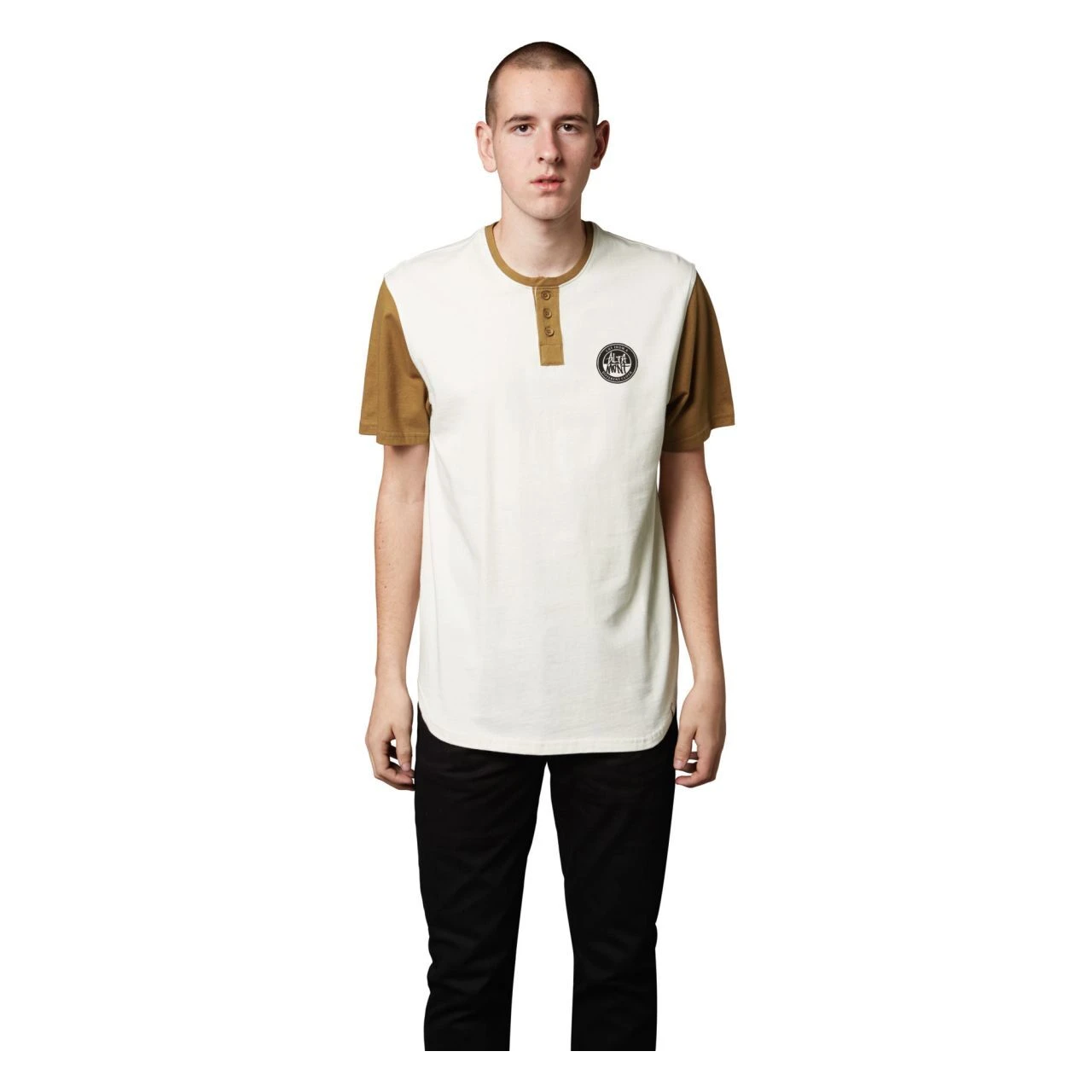 ALTAMONT T-Shirt GRESHAM SS HENLEY White/gold 3 ALTAMONT T-Shirt GRESHAM SS HENLEY White/gold