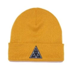 HUF Essentials Triple Triangle Cuff Beanie Gold