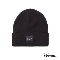 HUF Essentials Box Logo Beanie Black