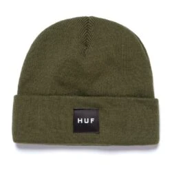 HUF Essentials Box Logo Beanie - Olive