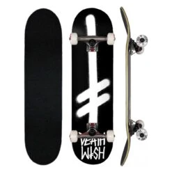 DEATHWISH Complete GANG LOGO BLK/WHT Skateboard 8.25, Black/white 8.2