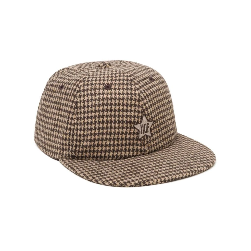 HUF One Star Houndstooth 6 Panel Cap - Oatmeal 3 HUF One Star Houndstooth 6 Panel Cap - Oatmeal