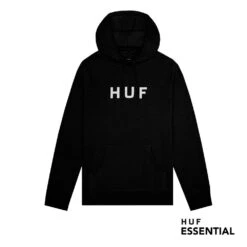 HUF Essentials OG Logo Hoodie Black