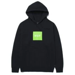 HUF Essentials Box Logo Hoodie - Black