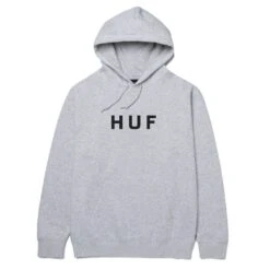 HUF Essentials OG Logo Hoodie - Athletic Heather