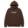 HUF Essentials OG Logo Hoodie - Chocolate 1 HUF Essentials OG Logo Hoodie - Chocolate -Skateshop24 Skateboard pf00490 choco 1 1280x1280