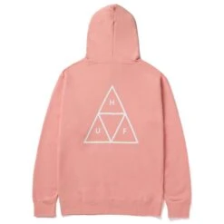 HUF Essentials TT Hoodie - Coral Pink -Skateshop24 Skateboard pf00491 clpnk 2 1280x1280