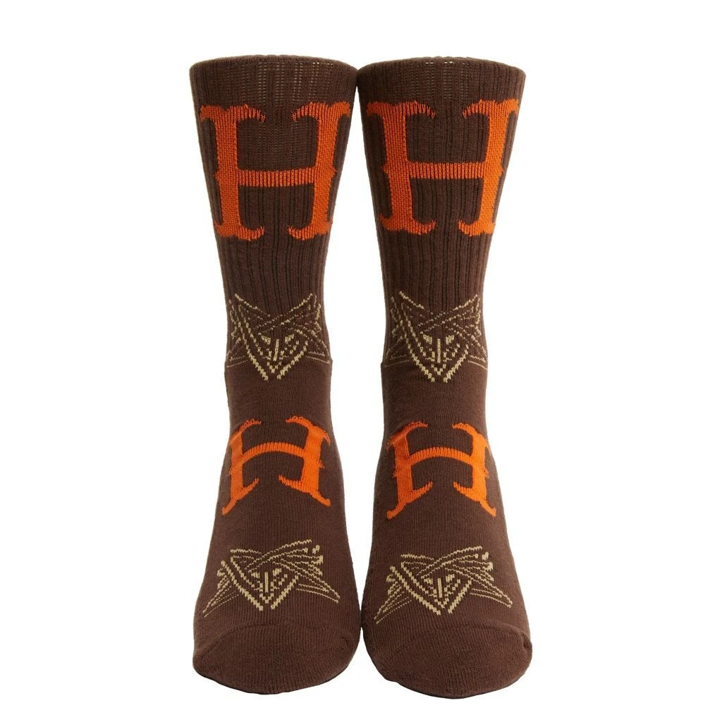 HUF X Thrasher Duality Sock - Chocolate 4 HUF X Thrasher Duality Sock - Chocolate – Bild 2