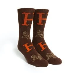 HUF X Thrasher Duality Sock - Chocolate 7 HUF X Thrasher Duality Sock - Chocolate -Skateshop24 Skateboard sk00723 choco 3 1280x1280