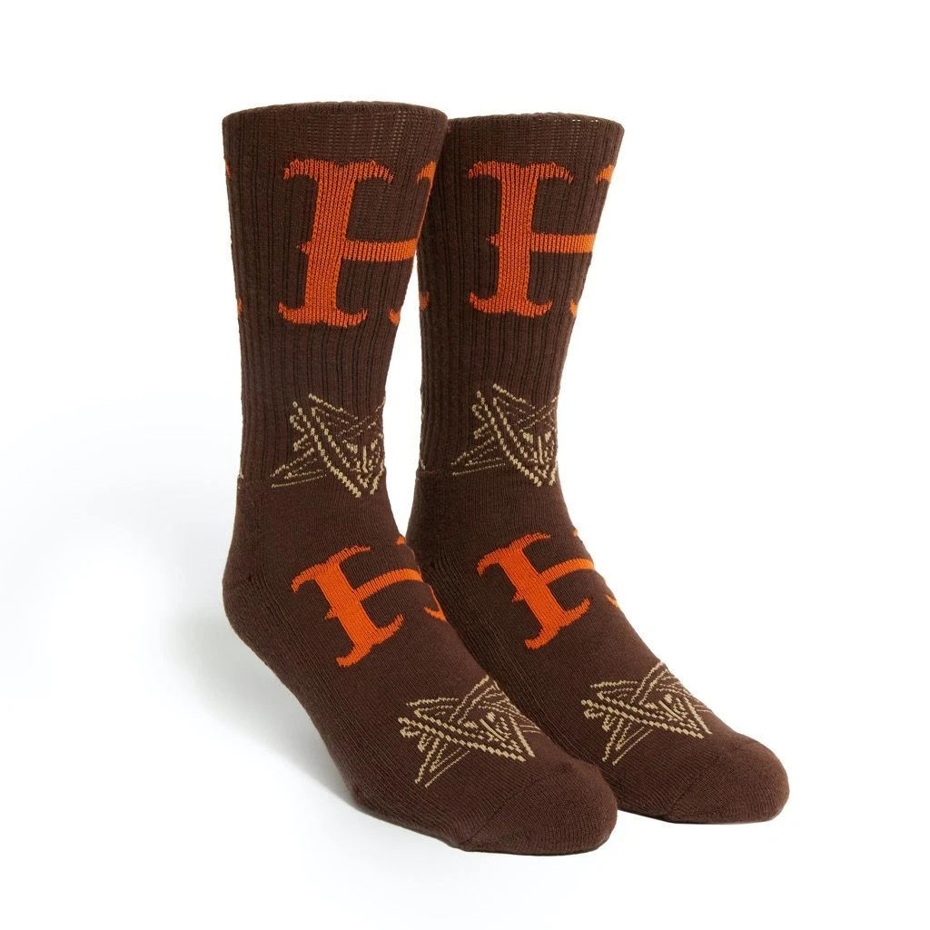 HUF X Thrasher Duality Sock - Chocolate 5 HUF X Thrasher Duality Sock - Chocolate – Bild 3